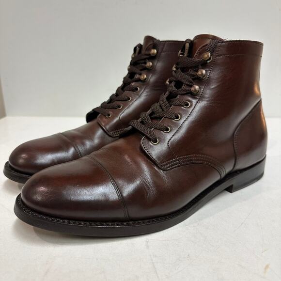 FULLY RESOLED Grant Stone x J. Crew Ludlow Cap Toe Boot Brown CXL Leather 10.5 - Picture 1 of 13